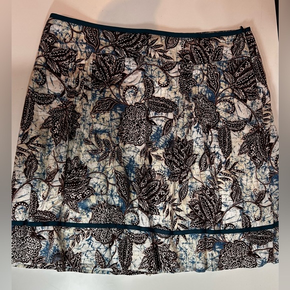 Ladies Tribal boho cotton skirt. Blue & brown floral print. Size 16 - Picture 9 of 9